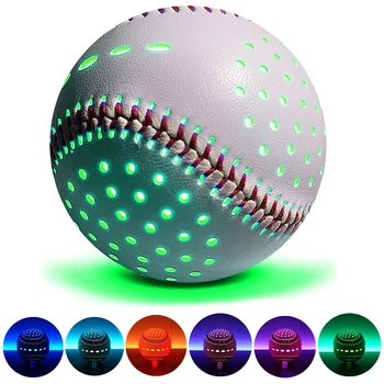 Загорающийся бейсбол, светящийся бейсбол, 6 светлых цветов, светящихся в темноте, бейсбол, 2 режима освещения, креатив для игроков-подростков
