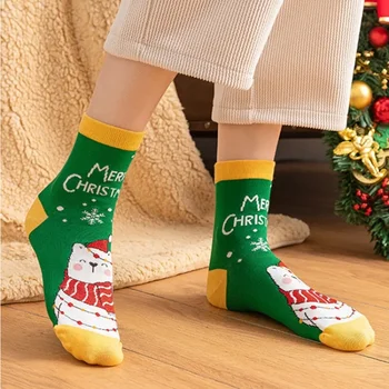 Простые и удобные рождественские носки Big Red Year of Life для женщин, мультяшные дышащие носки для пола, впитывающие пот