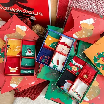 Праздничный мультяшный тренд в тубе, Рождественские носки, Женская новая подарочная коробка Для отправки подарков Любителям трансграничной внешней торговли