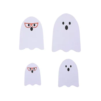 Призраки Хэллоуина - Настольные украшения, Деревянные поделки с привидениями - 4ШТ милых привидений для центрального многоуровневого лотка на окне дома
