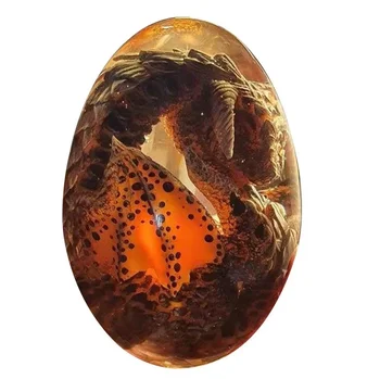 Сувенир из коллекции Dragon Egg, Скульптура эмбриона, Прозрачные фигурки динозавров, Огненная Лава, Виверна, подарок из смолы, Орнамент