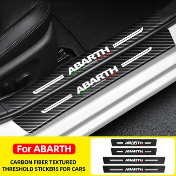 Для Fiat Abarth Performance автомобильные наклейки с текстурой из углеродного волокна, защитная наклейка на порог автомобиля, защита порога автомобиля, автомобильные аксессуары