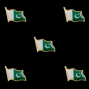 5ШТ Пакистанские Исламские Темно-зеленые и белые Булавки для лацканов с развевающимся национальным флагом Дружбы