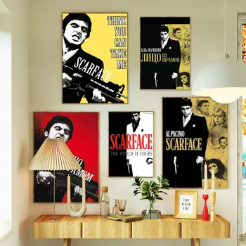 Аль Пачино Лицо со шрамом, мир твой, картина на холсте, плакат, принты, настенный художественный плакат для современной семейной гостиной, домашний декор