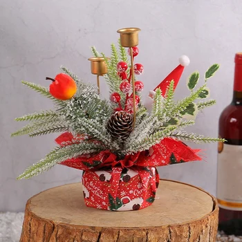Центральное украшение рождественского подсвечника, сосновые шишки и красные ягоды, центральное украшение стола с 2 подсвечниками