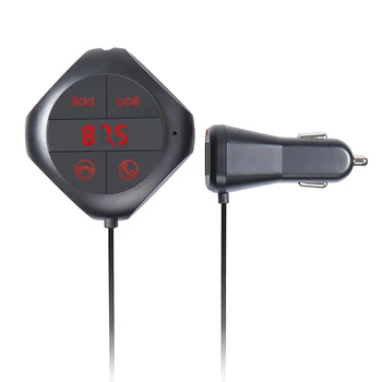 НОВЫЙ Автомобильный Комплект Bluetooth Hands-Free FM-Передатчик Аудио Музыка MP3/WMA Плеер Дисплей Напряжения 5V 2.5A Двойное Автомобильное Зарядное Устройство USB