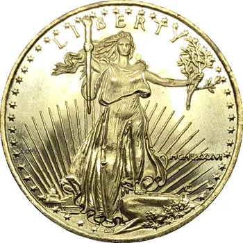 Монета в слитках America Eagle за 25 долларов США 1986 года из латуни и металла, Памятная Золотая монета, копия монеты