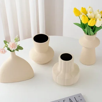 Оригинальная керамическая ваза для украшения, креативной гостиной, домашнего рабочего стола, цветочных горшков и аранжировок из сухих цветов