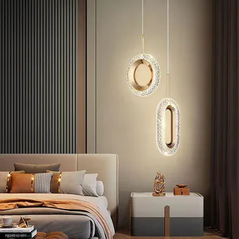 Подвесной светильник Nordic Crystal LED, Подвесная люстра для прохода в гостиную, столовую, Прикроватную тумбочку для спальни, украшение дома, светильник Lustre