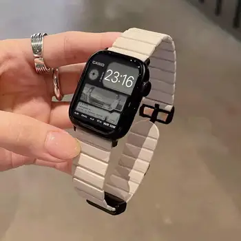 Совместимость с ремешком Apple Watch 49 мм 45 мм 44 мм 42 мм 41 мм 40 мм 38 мм - Магнитная пряжка для iWatch серии 9 Ultra 8 7 SE 6 5 4 3