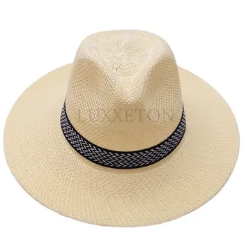 Летняя соломенная Фетровая шляпа от солнца, Мужская Панама, Ковбойская кепка, женская солнцезащитная шляпа для путешествий на открытом воздухе, Солнцезащитная шляпа среднего и пожилого возраста