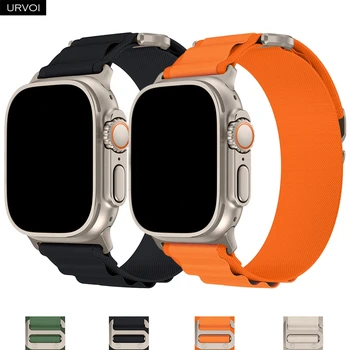 Ремешок URVOI для Apple Watch Ultra Alpine Loop с металлическим кольцом серии 8 7 6 SE 5432 Ремешок из полиэстера для iWatch с застежкой на G-образный крючок 49 мм