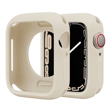 Мягкий Силиконовый чехол для Apple Watch 9 8 7 6 SE 5 4 3 2 Защитная оболочка для iWatch серии 45 мм 44 ММ 42 Мм 41 Мм 40 Мм 38 мм