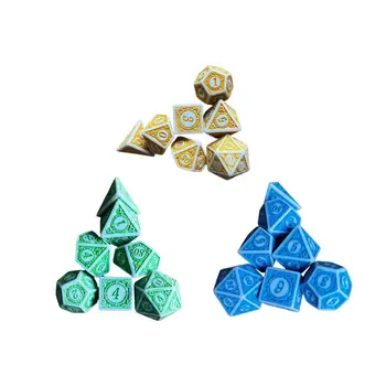 7шт Акриловые Многогранные Кубики Набор D4-D20 Разноцветные Кубики Для Обучения Математике Ассортимент для Ролевых Настольных Игр Карточные Игры