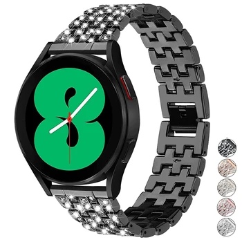 Ремешок для Samsung Galaxy Watch 4 40 мм Классический 46 мм/42 мм/активный 2 Gear s3 Металлический Бриллиантовый браслет с побрякушками ремешок Galaxy Watch 3 22 мм