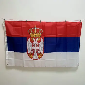 Флаг CCHJ Бесплатная доставка 90x150 см Флаг Сербии, поднятый в помещении и на улице