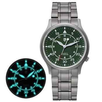 Мужские кварцевые часы BERNY Titanium с покрытием AR, сапфировые люминесцентные модные наручные часы Best VH31, ультратонкие водонепроницаемые часы 5ATM