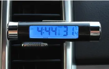 Автомобильные аксессуары Термометр для розетки автомобиля Электронные часы светодиодный дисплей Украшение приборной панели