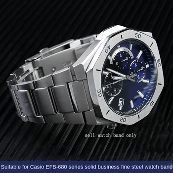 Для Casio 5579 Ремешок для часов Edifice Металлический Ремешок из нержавеющей стали Farm Oak EFB-680 Цепочка для мужских часов с откидной пряжкой браслет 14 мм