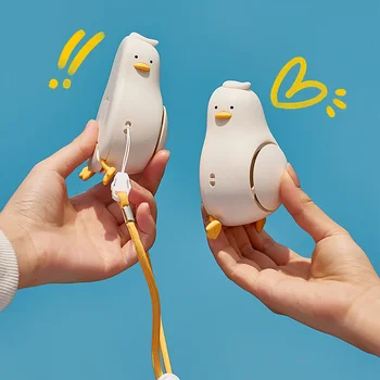 Портативный шейный вентилятор с отключением звука для наружного трехскоростного мини-USB-вентилятора Cute Duck, мини-Креативный настольный офис на открытом воздухе