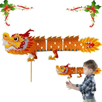 Новогодние фонарики своими руками, Танцующий дракон, Китайские наборы фонариков, украшения, Традиционные бумажные фонарики для праздничных украшений
