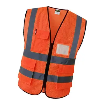 Светоотражающий жилет безопасности яркого цвета с несколькими карманами, дорожный жилет, униформа для шахтеров, дышащий светоотражающий жилет