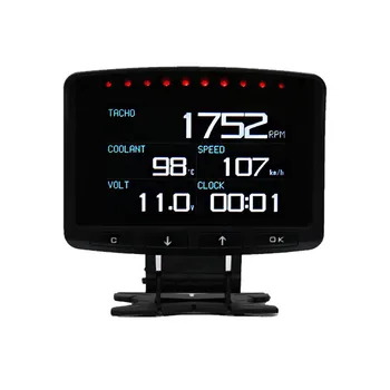 Многофункциональный интеллектуальный автомобильный HUD Цифровой измеритель расхода топлива Индикатор неисправности Сигнализация Дисплей Электронные часы Функция