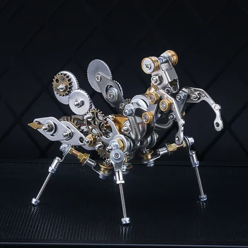 Механическое насекомое Богомол, металлическая модель в сборе, подарок на День рождения для мальчика, День защиты детей, 3D стерео коллекция, строительные блоки своими руками
