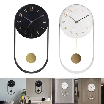 Скандинавские часы с маятником, настенные часы для дома, гостиной, офиса, настенные