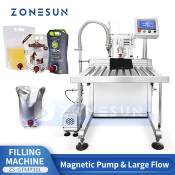 ZONESUN, Наполнитель для носика крана, машина для наполнения нагрудника, Пакет для напитков, воды в коробке, упаковочное оборудование ZS-BIB01