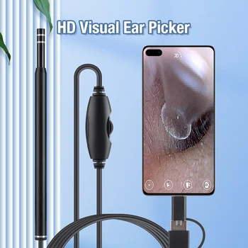 Артефакт для визуального подбора ушей 3-в-1 HD, Штекер для отоскопа, Объектив для внешнего мобильного телефона, Эндоскопическая Камера, Компьютер Android System Type-C