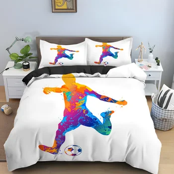Комплект постельного белья со спортивными элементами, комплект постельного белья из четырех предметов для кровати размера 