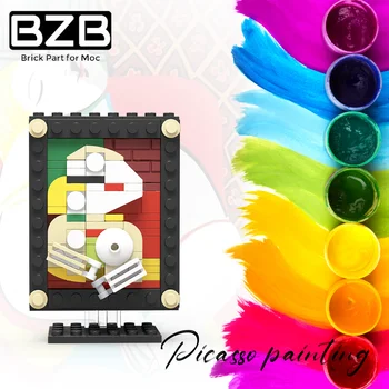BZB MOC Art Pixel Art Masters Украшение автопортрета Фоторамка Украшение дома Подарок детям на День рождения Игрушки своими руками