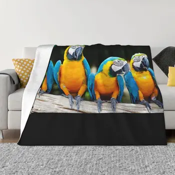 Фланелевые одеяла семейства Ара, Какаду, Животное, Птица, Индивидуальное одеяло для дома 150*125 см