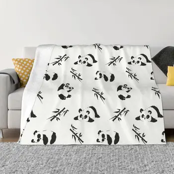 Милое одеяло из аниме с изображением панды, декоративные покрывала для кровати, покрывала для прочного домашнего декора на длительный срок службы