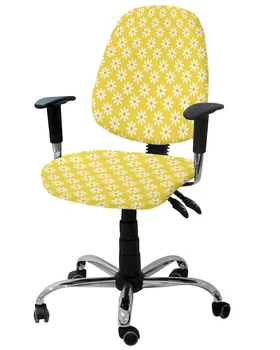 Желтый Цветок Маргаритки, Эластичный Чехол для компьютерного кресла, Эластичный Съемный Чехол для офисного кресла, Разделенные Чехлы для сидений в Гостиной