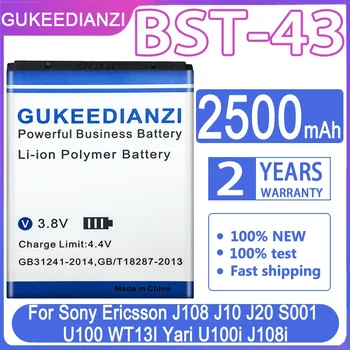 GUKEEDIANZI 2500 мАч BST-43 Аккумулятор Для Мобильного Телефона Sony Ericsson WT13I Yari U100i J10 J20 J108i S001 CK13I Batteria