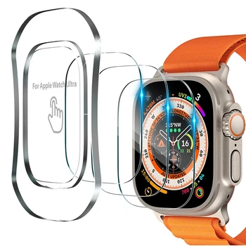 Для Apple Watch Ultra 49 мм Защитная пленка из закаленного стекла для iwatch ultra 49 мм Бампер без пузырьков с инструментом для выравнивания