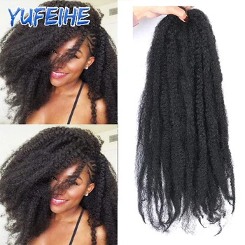 Волосы Black Star Marley Афро Кудрявый Твист, вязаные крючком Волосы, 18-дюймовое Омбре, Синтетическое плетение для наращивания волос для женщин yufeihe