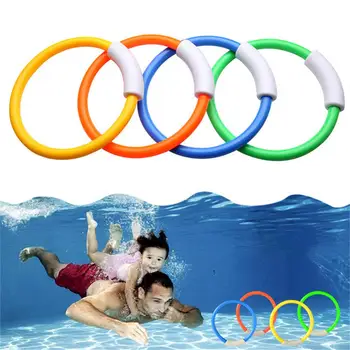 Кольцо для ныряния с рыбой Мультяшное безопасное Пластиковое тренировочное кольцо для бассейна Подводные кольца Игрушки для детей Тренировочное кольцо для ныряния с рыбой