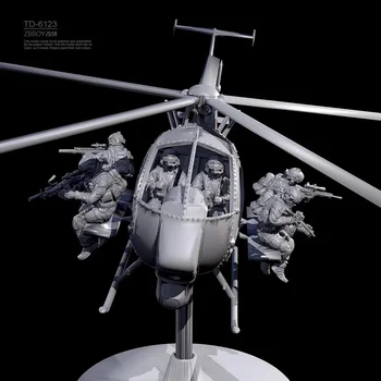 наборы моделей солдат из смолы 5 мм 38 мм 50 мм, фигурки вертолетов и пилотов (3D печать) TD-6123/3D полный комплект
