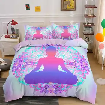 Роскошное одеяло для йоги, пододеяльник с наволочкой, Комплект постельного белья Twin Double Queen King Size