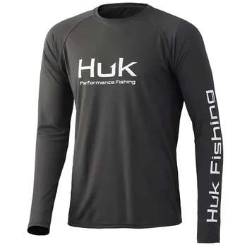 Одежда для рыбалки Huk Performance Мужская толстовка с защитой от ультрафиолета с длинным рукавом, дышащие топы, летние рубашки для рыбалки Camisa