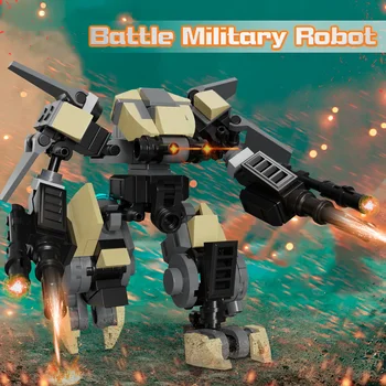 MOC Военный Вооруженный Робот BattleTech Mecha Строительные Блоки Костюм с Бумажным Руководством 176 Шт Мини-Механические Игрушки для Детских Подарков
