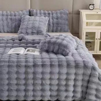 Супертолщенное теплое осенне-зимнее теплое одеяло для сна, мягкие удобные одеяла для кровати, уютное домашнее фланелевое флисовое одеяло с подкладкой