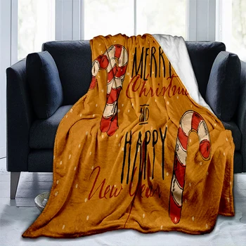 Рождественский Подарок на Новый Год Мягкие Плюшевые одеяла для дивана-кровати Современное Фланелевое покрывало для пикника в стиле Гедрукт Беттдеке Гешенк