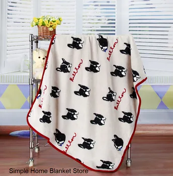 Мультяшные собаки-бульдоги Фланелевое одеяло Детское одеяло, одеяло для пеленания детей, одеяло для дивана для мальчиков, плюшевое покрывало
