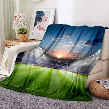 спортивное одеяло с рисунком, диван, домашние одеяла для кроватей, одеяло на заказ, теплое одеяло для дома и офиса, футбол на зеленой траве