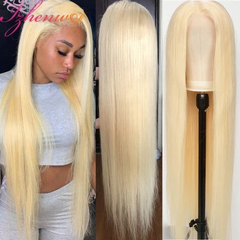 HD Прозрачный 30-дюймовый парик Blonde 613 с полным кружевом спереди, парики из человеческих волос для женщин, парик с фронтальным кружевом, светлый прямой парик из человеческих волос