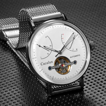 Мужские часы с Турбийоном, Автоматические Роскошные Механические Наручные Часы, Модные 42 мм Многофункциональные Деловые Часы Man CUCALUN 2022